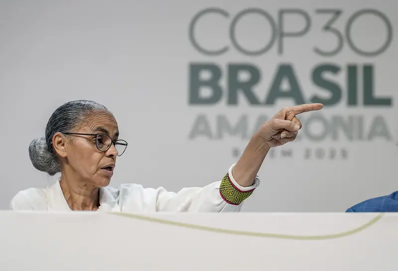 Marina Silva, ministra dell'ambiente del Brasile, durante la Cop30