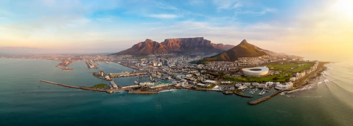 Vista di Cape Town dall'alto